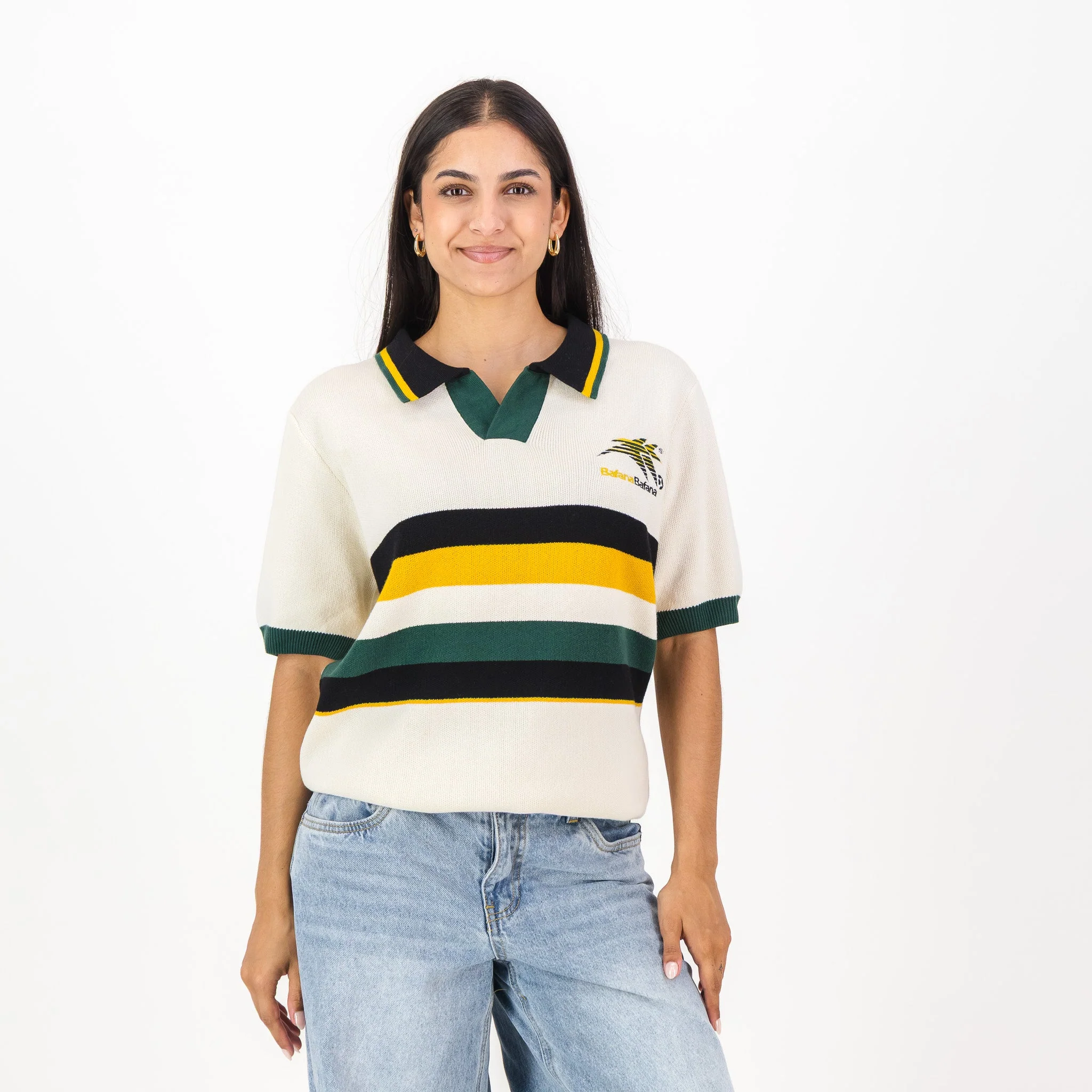 Bafana Bafana Knitwear Short Sleeve Polo Ivory - Image 3