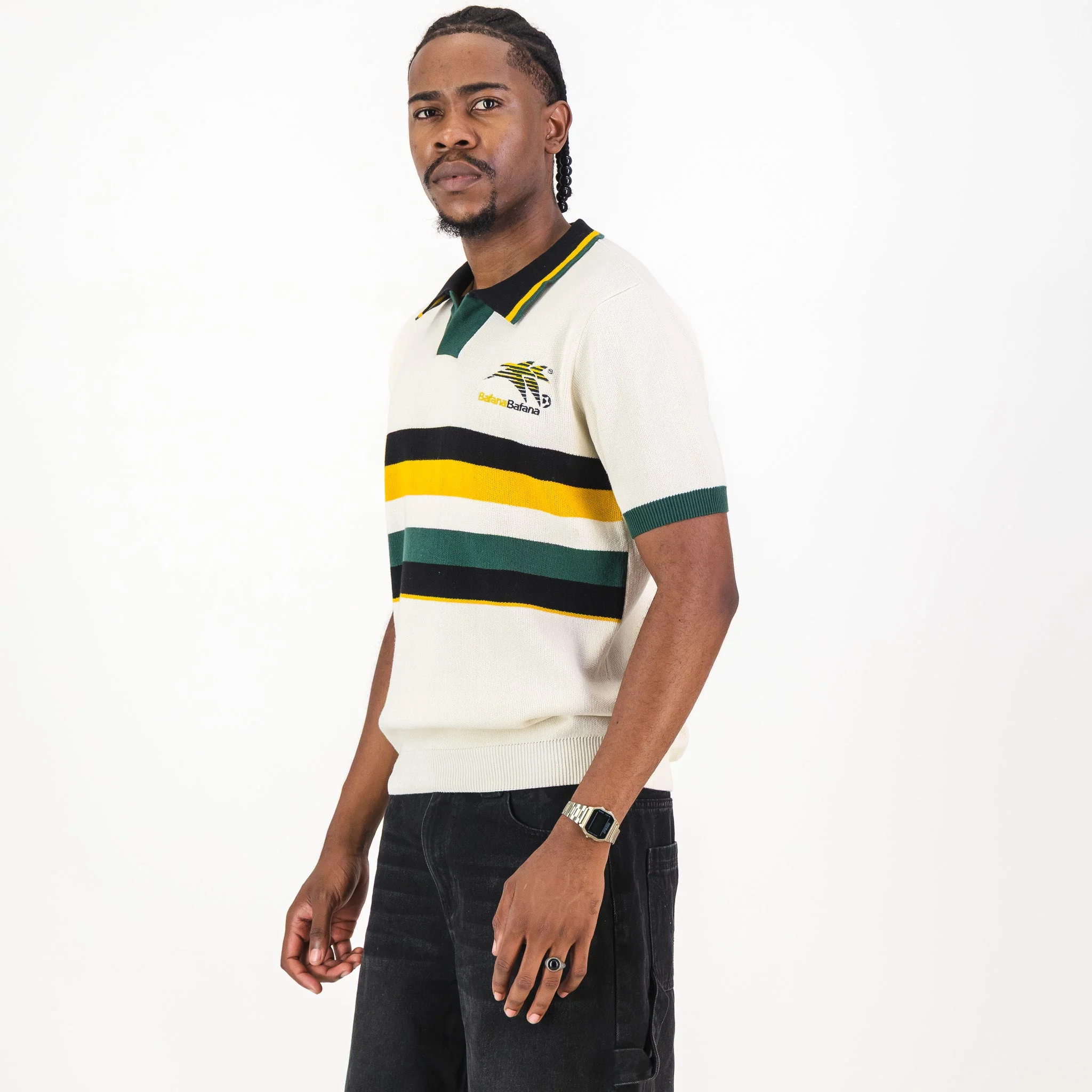 Bafana Bafana Knitwear Short Sleeve Polo Ivory - Image 5
