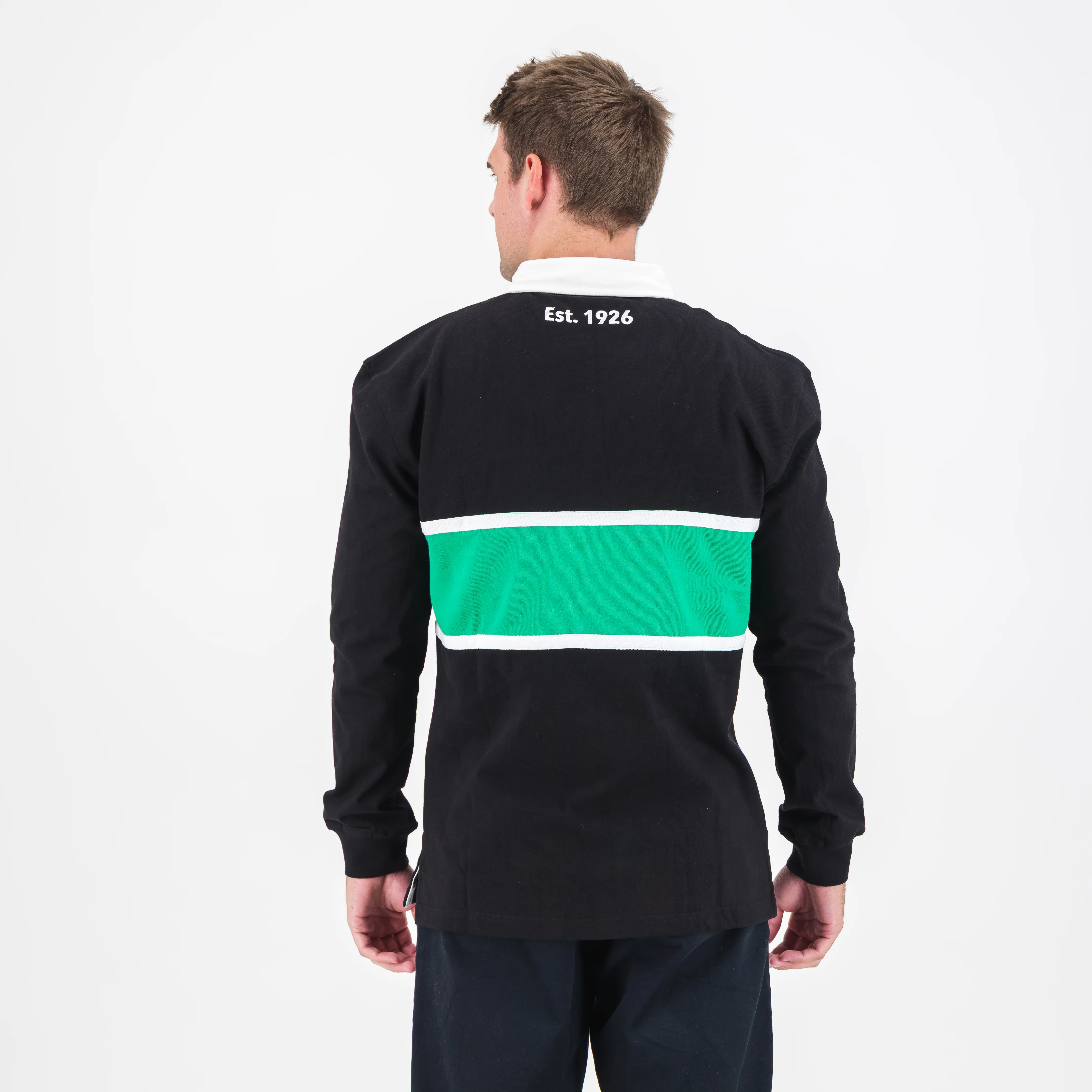 Pearson High School Tops LS Rugby Jersey Cut & Sew Em Black - Image 5
