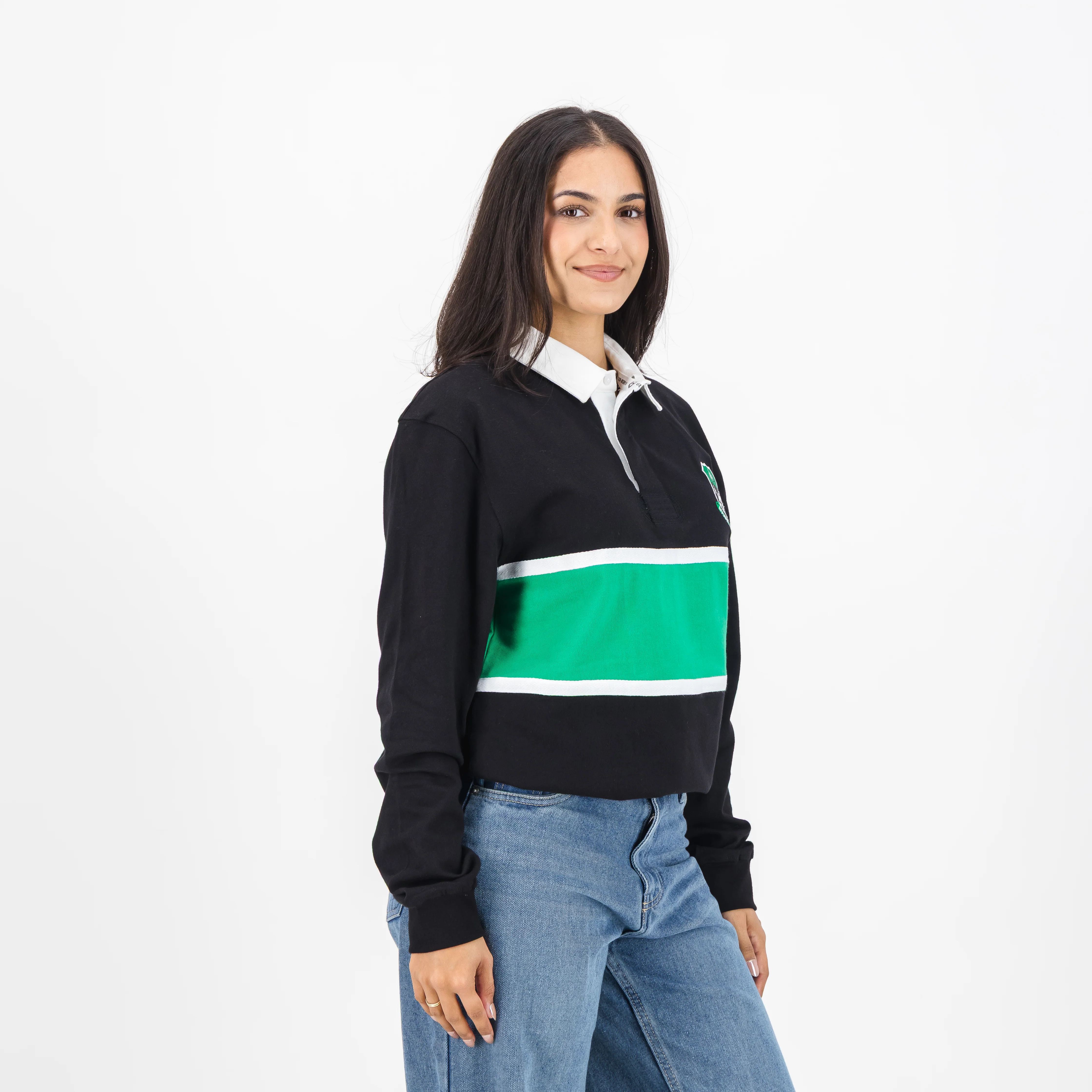 Pearson High School Tops LS Rugby Jersey Cut & Sew Em Black - Image 7