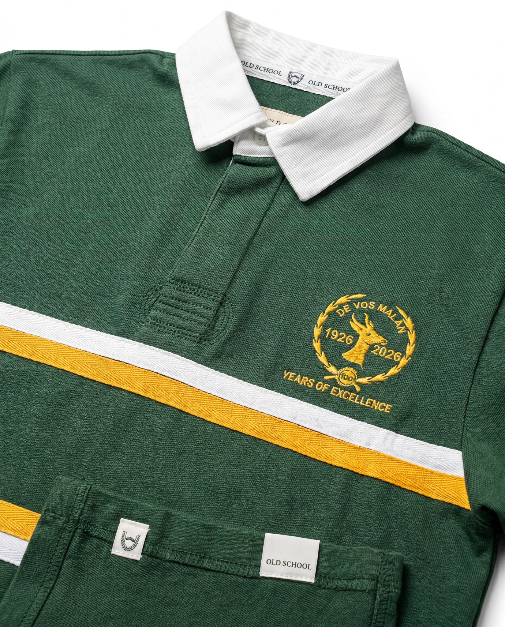 Schools De Vos Malan  Long Sleeve Rugby Jersey Cut & Sew Green - Image 4